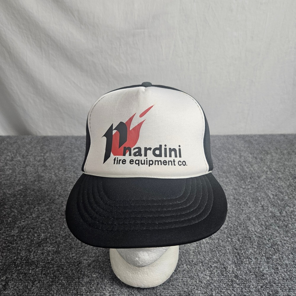 Vintage Nardini‎ Fire Equipment Trucker Hat Black White Rope Cap Snapback